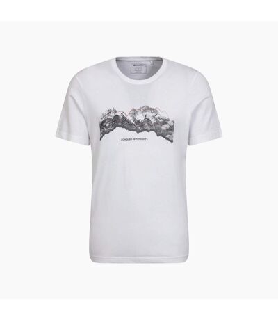 Mens tech mountains natural t-shirt white Mountain Warehouse