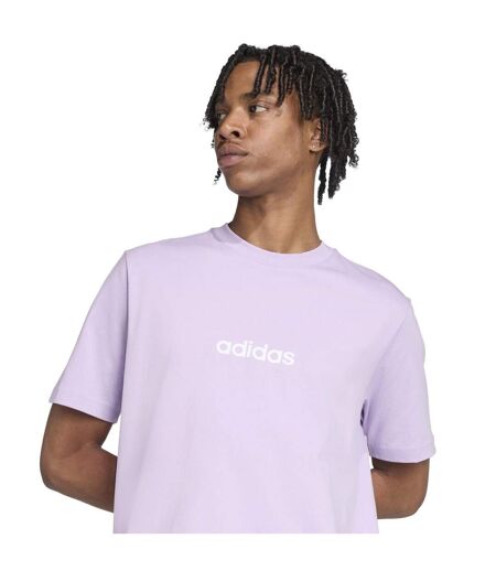 Mens Essentials Linear Single Jersey T-shirt Plum Adidas