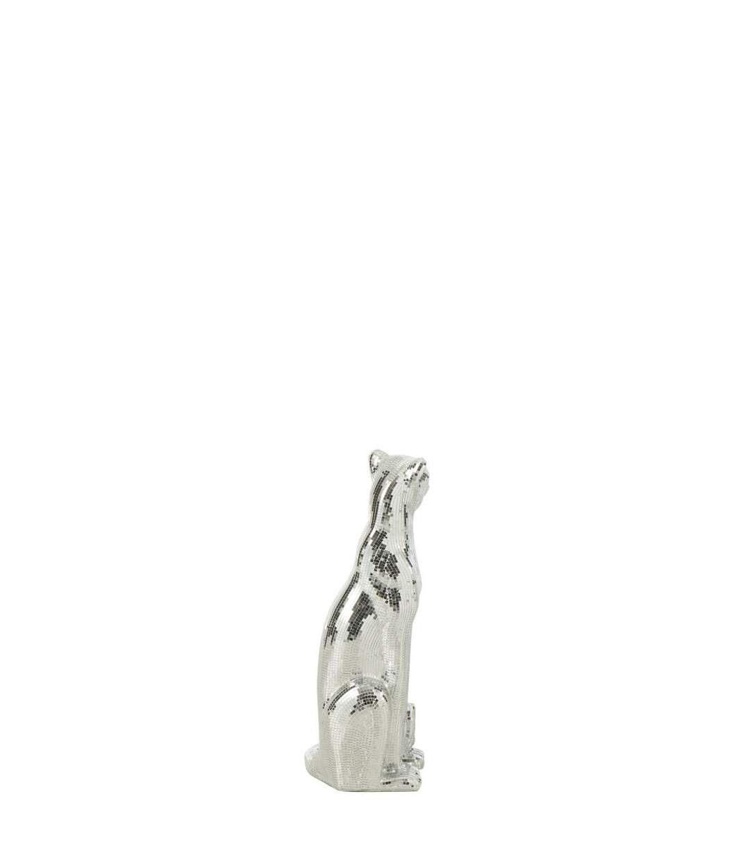 Statue Déco Léopard Disco 62cm Argent-3