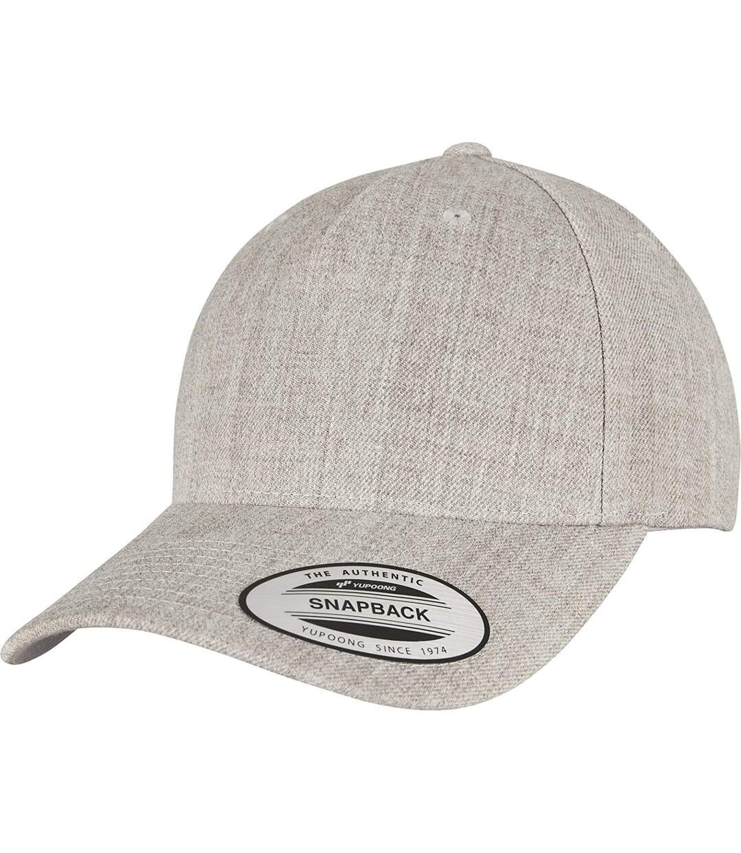 Unisex Adult Flexfit 5 Panel Snapback Cap Grey Heather Yupoong-1