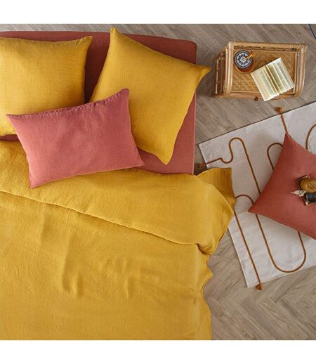 Housse de Couette Lin Adorable 260x240cm Jaune Ocre