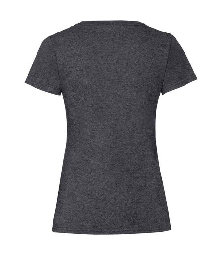 T-shirt femme gris foncé chiné Fruit of the Loom