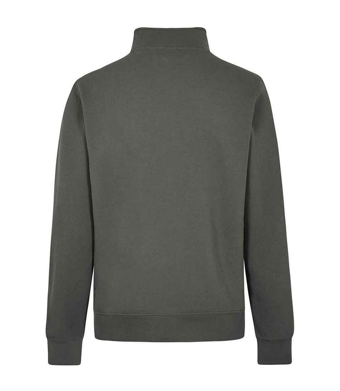 Mens Pique Quarter Zip Relaxed Fit Sweatshirt Dark Grey Kustom Kit-2
