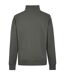 Mens Pique Quarter Zip Relaxed Fit Sweatshirt Dark Grey Kustom Kit-2