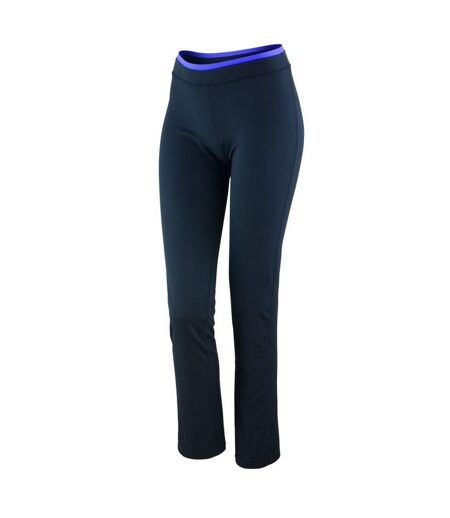 Womens/ladies Fitness Trousers Black Lavender Spiro