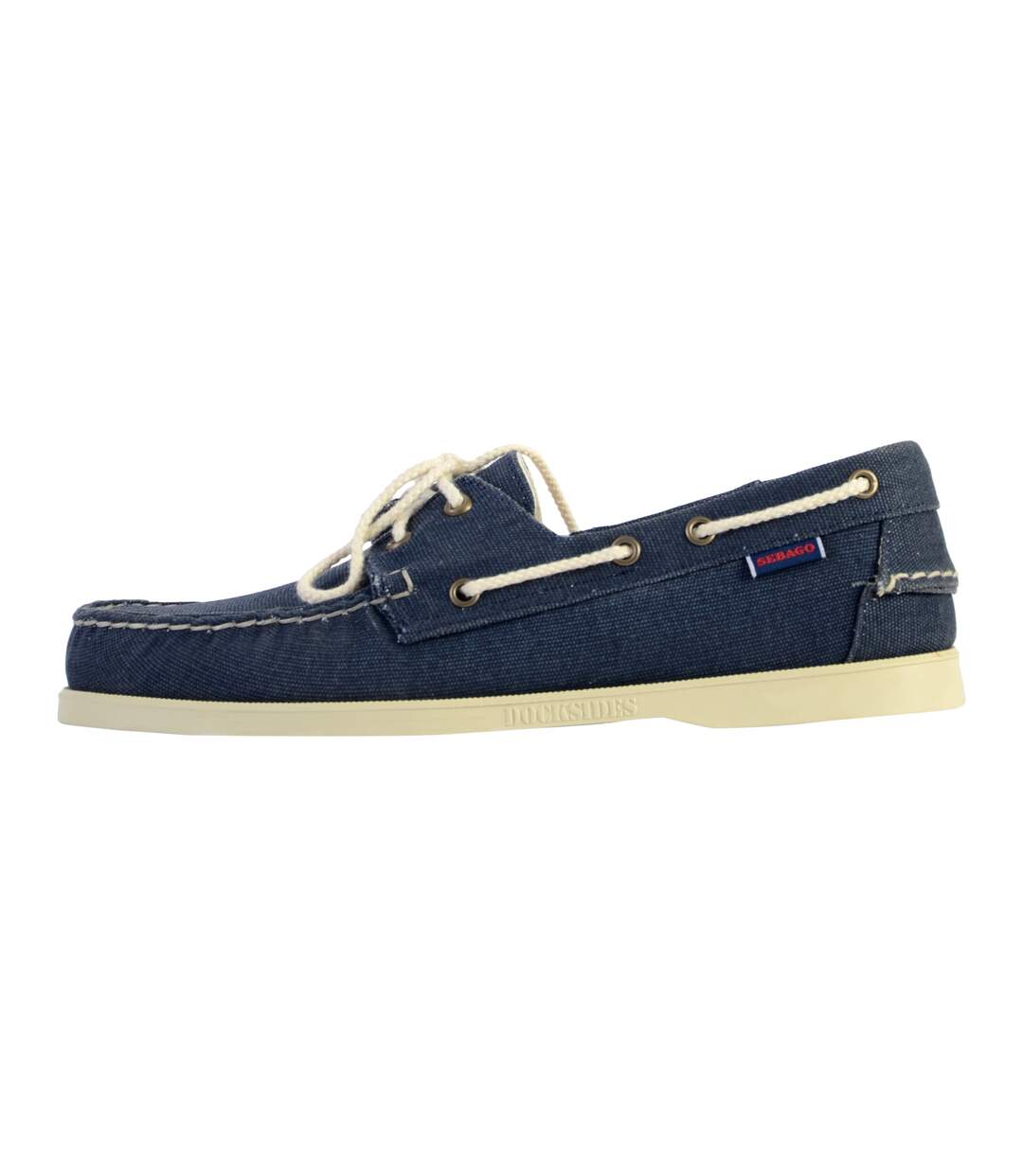 Mocassin Basse Cuir Sebago Portland 10OZ Washed Canvas-1