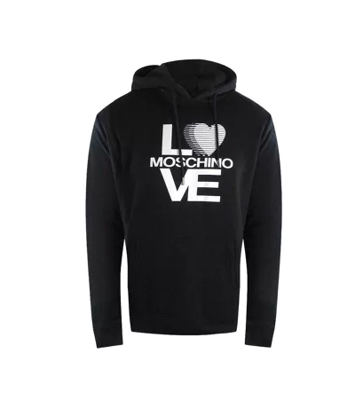 Womens/ladies Love Bold Logo Hoodie Black Love Moschino