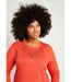 T-shirt court brodé manches 3/4-4