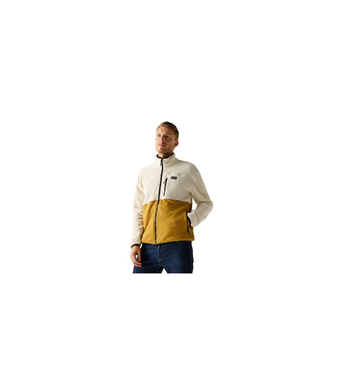 Veste Polaire Motif/style Blocs De Couleurs Frankie Homme Blanc Marron Bois Regatta-1