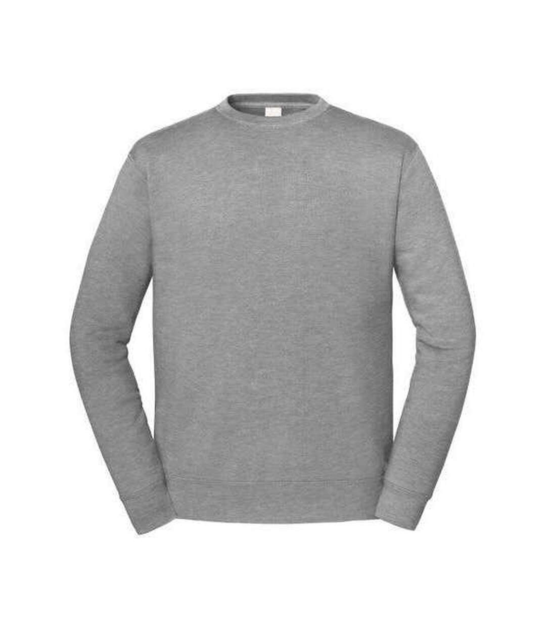 Sweat Uni Col Ars-du-cou Iconic Premium Homme Gris Clair Chiné Fruit Of The Loom-1