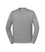 Sweat Uni Col Ars-du-cou Iconic Premium Homme Gris Clair Chiné Fruit Of The Loom-1