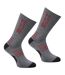 Mens Bamboo Crew Socks Grey Marl Red Regatta-1