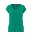 Womens/ladies Pckamala Knitted V Neck T-shirt Pepper Green Pieces-2
