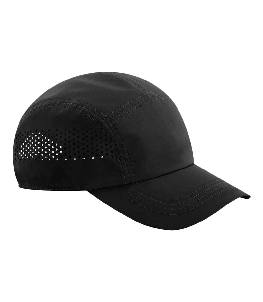 Unisex adult technical running baseball cap black Beechfield-1