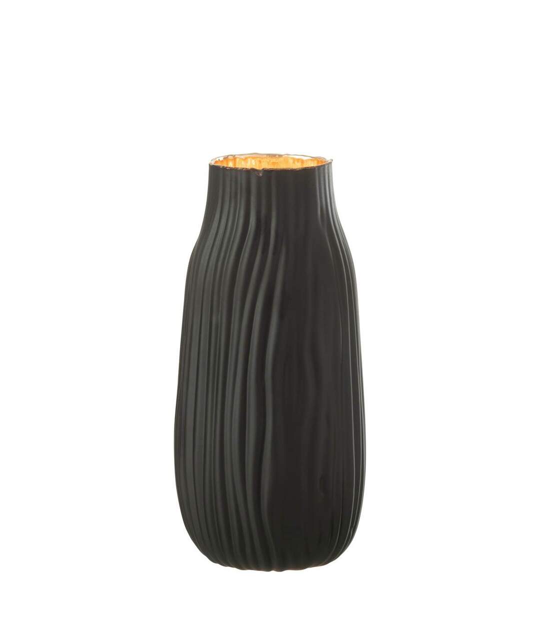 Vase à Rainures en Verre Louis 26cm Noir-2