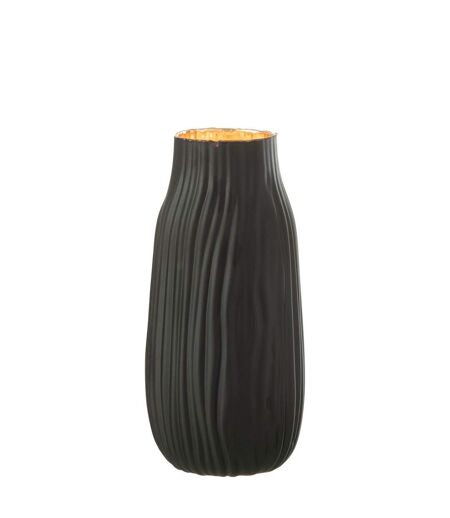 Vase à Rainures en Verre Louis 26cm Noir