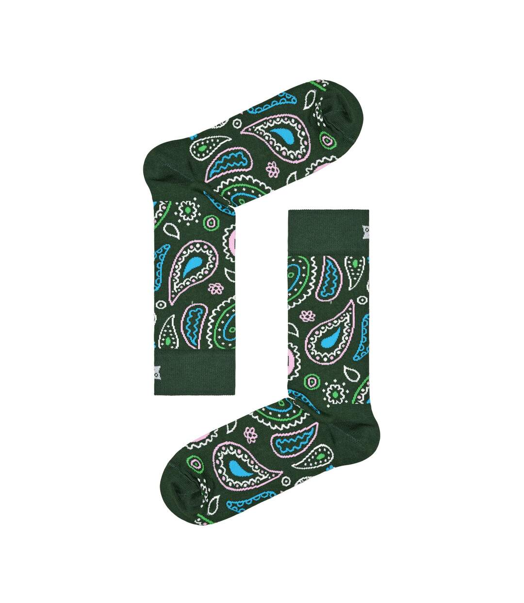 1 Pack Mens & Ladies Cotton Green Paisley Design Socks-2
