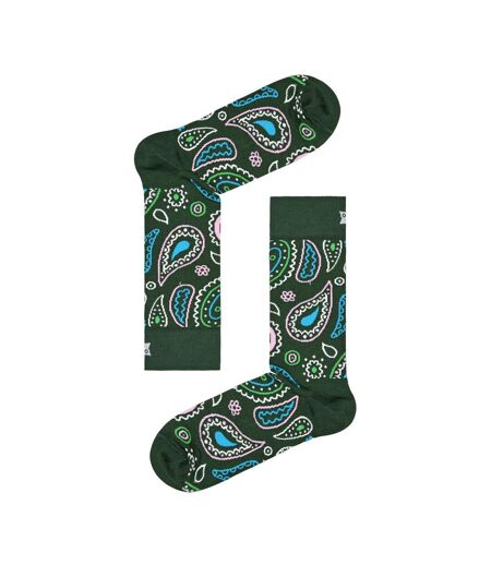 1 Pack Mens & Ladies Cotton Green Paisley Design Socks
