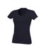 Skinni Fit Womens/Ladies Feel Good Stretch V Neck T-Shirt (Navy)