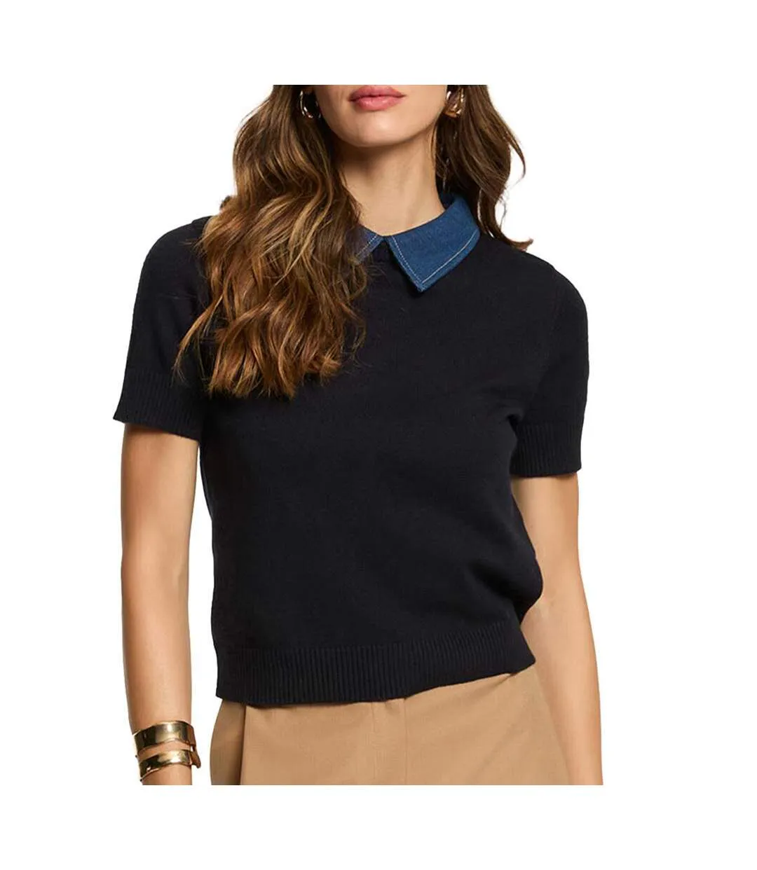 Polo marine femme morgan mjano-1