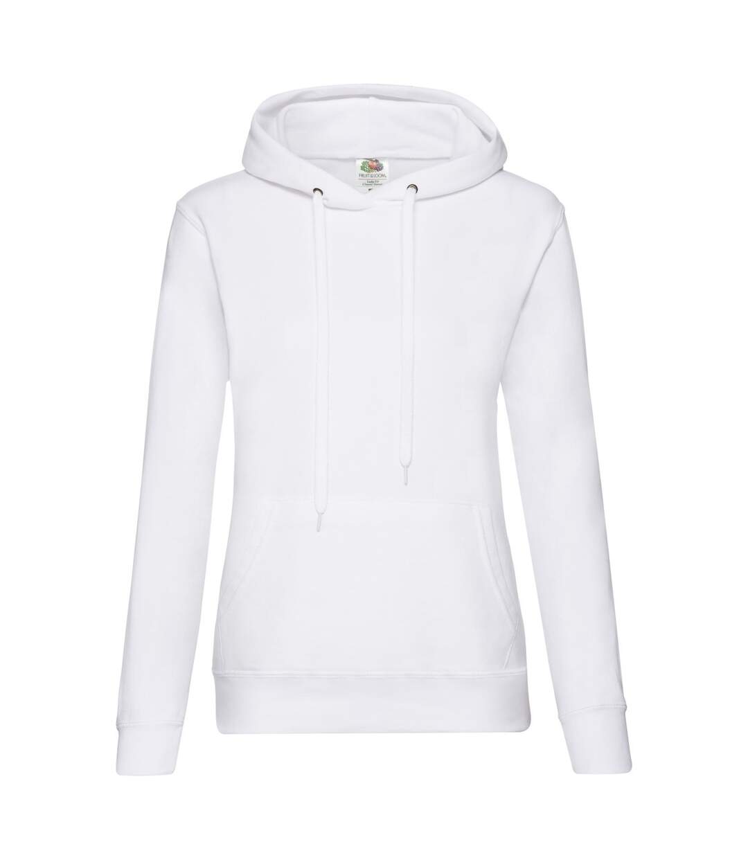 Womens/ladies Classic Hoodie White Fruit Of The Loom-1