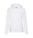 Womens/ladies Classic Hoodie White Fruit Of The Loom-1