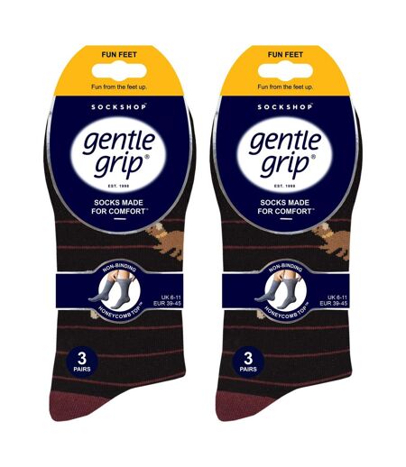 6 Pairs Mens Non Elastic Cotton Rich Novelty Patterned Socks