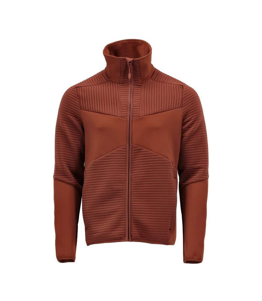 Mens Customised Striped Fleece Jacket Autumn Red Mascot-1