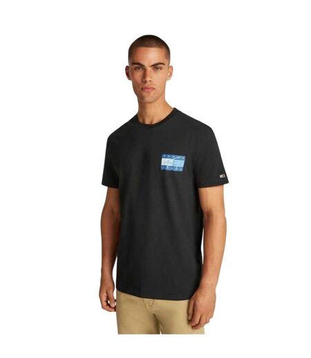 T-shirt Motif/style Drapeau Homme Noir Tommy Jeans