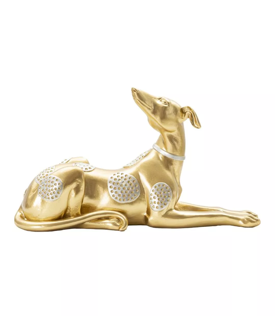 Statuette Design en Résine Chien Couché 32cm Or-2