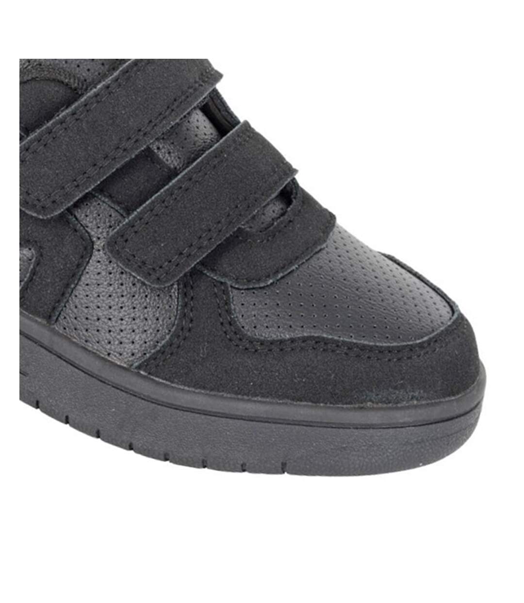 Childrens/kids Cyclone Touch Fastening Trainers Black Dek-3