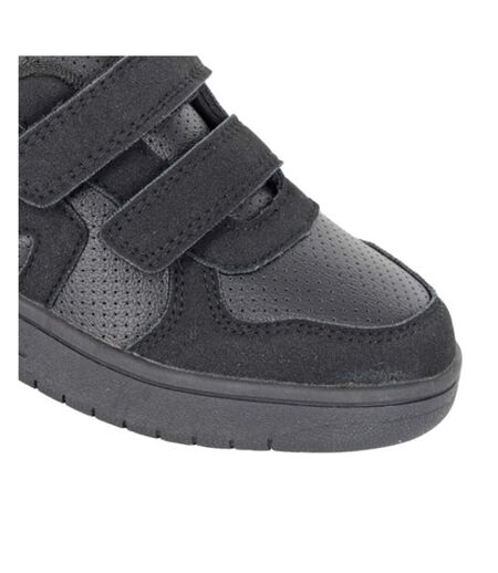 Childrens/kids Cyclone Touch Fastening Trainers Black Dek