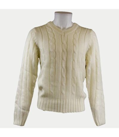Carta Sport Mens Plain Cricket Sweater (Off White) - UTCS1714