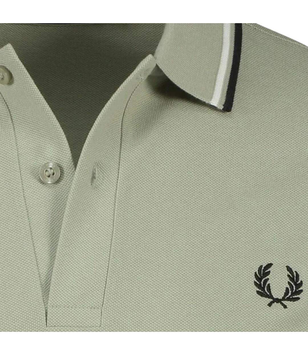 Polo Motif/style Col À Double Rayure Homme Bleu Clair Bleu Clair Fred Perry-2