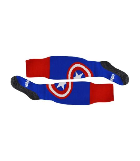 1 Pack Adults Knee High Fun Patterned Hockey Socks - Captain America