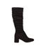 Womens/ladies kaya ruched knee-high boots natural black Dorothy Perkins