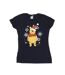 Disney T-shirt en coton Winnie The Pooh Winter Wishes Femme/Ladies (Bleu marine) - UTBI44865-1