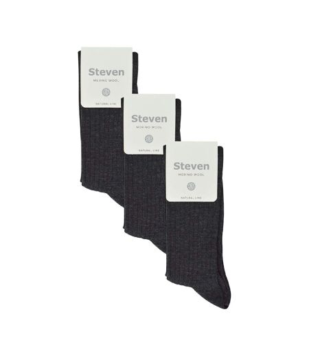 Steven - 3 Paires Femme Chaussettes Laine Merinos Tricoté Chaudes Randonnée