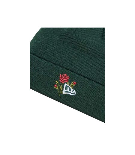 Unisex Adult Rose Knitted Cuff Beanie Green New Era