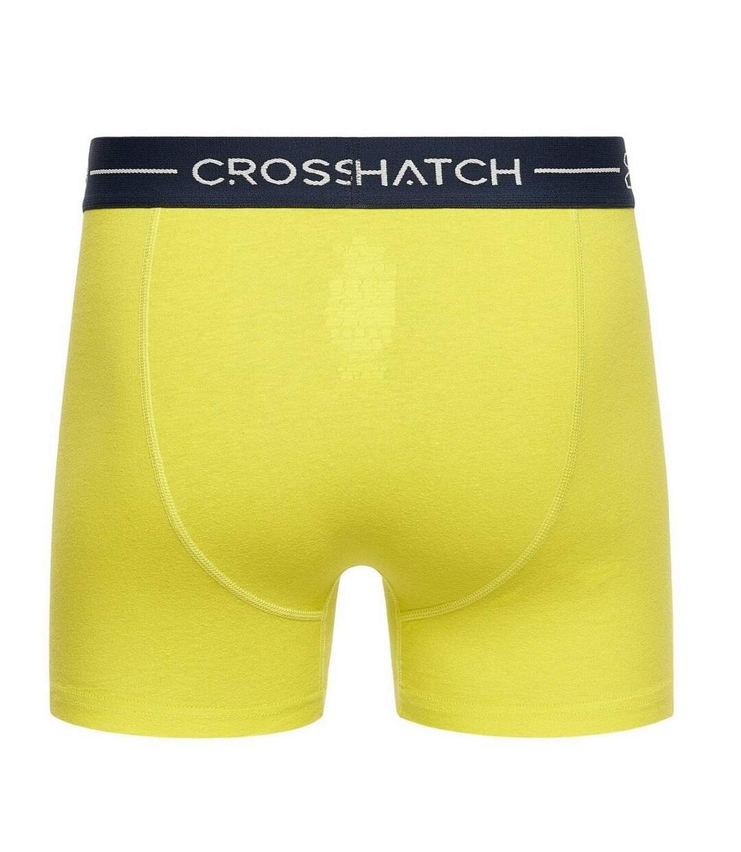 Boxers avocet homme jaune / bleu marine / blanc Crosshatch-2