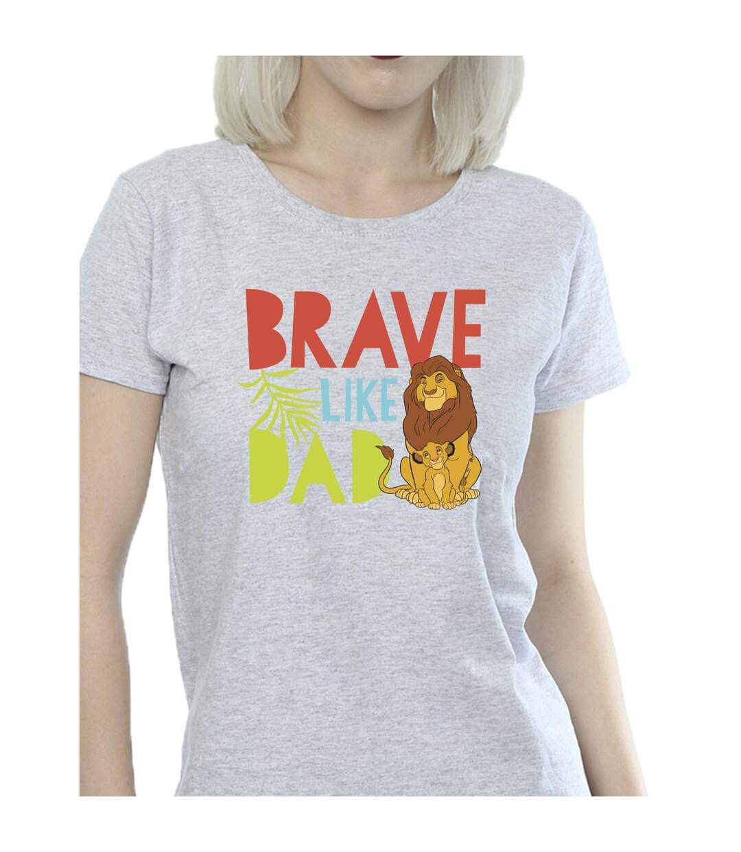 Disney - T-shirt THE LION KING BRAVE LIKE DAD - Femme (Gris chiné) - UTBI25353-3