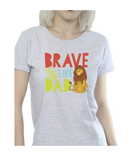 Disney - T-shirt THE LION KING BRAVE LIKE DAD - Femme (Gris chiné) - UTBI25353