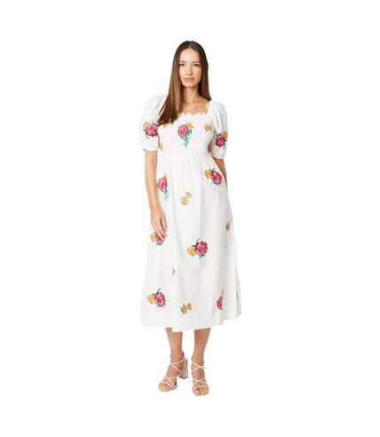 Robe mi-longue femme blanc cassé Dorothy Perkins