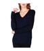 Womens/ladies Cotton V Neck Sweater Top Navy Tommy Hilfiger-4