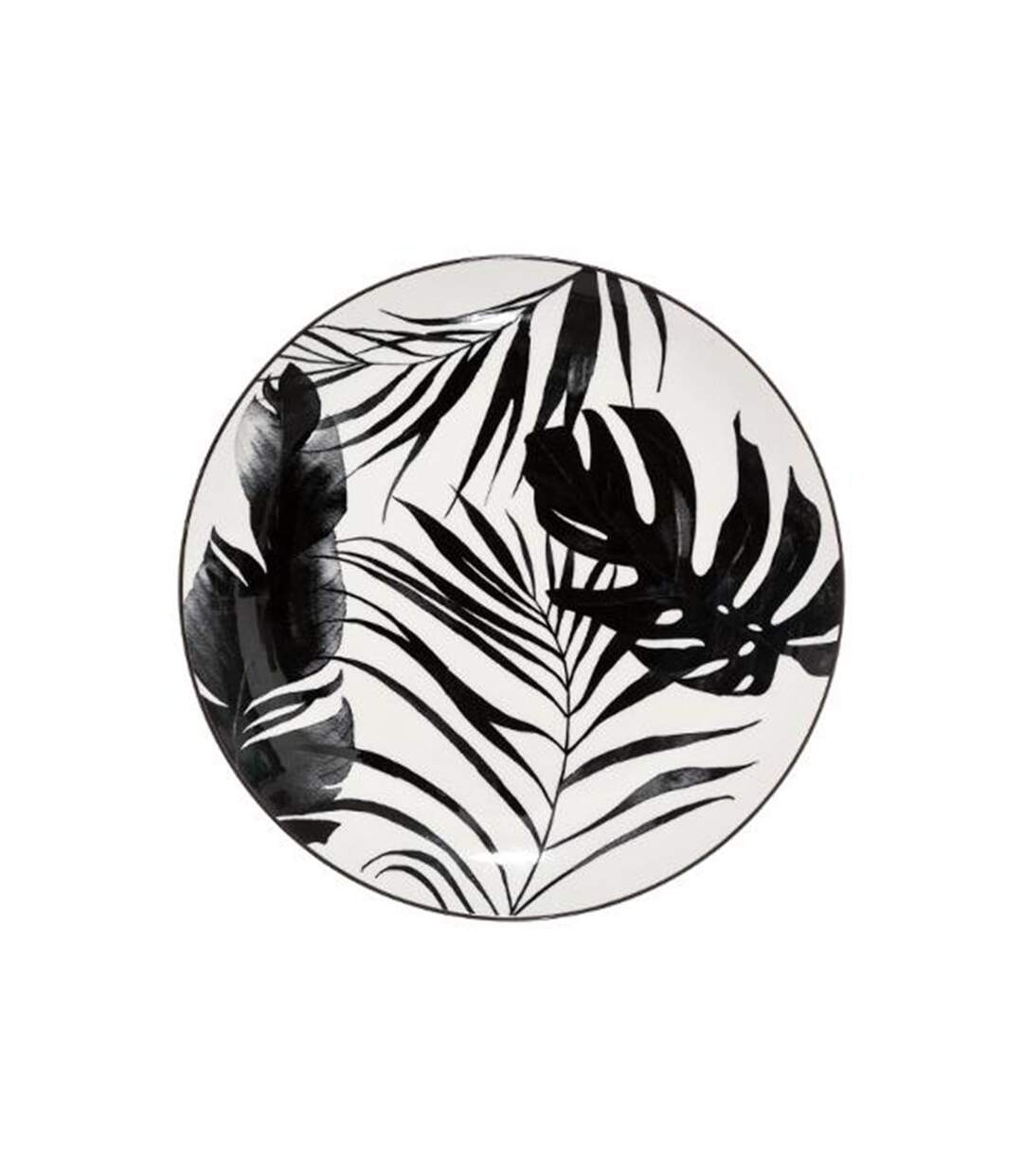 Lot de 6 Assiettes Plates Palme 26cm Noir-1