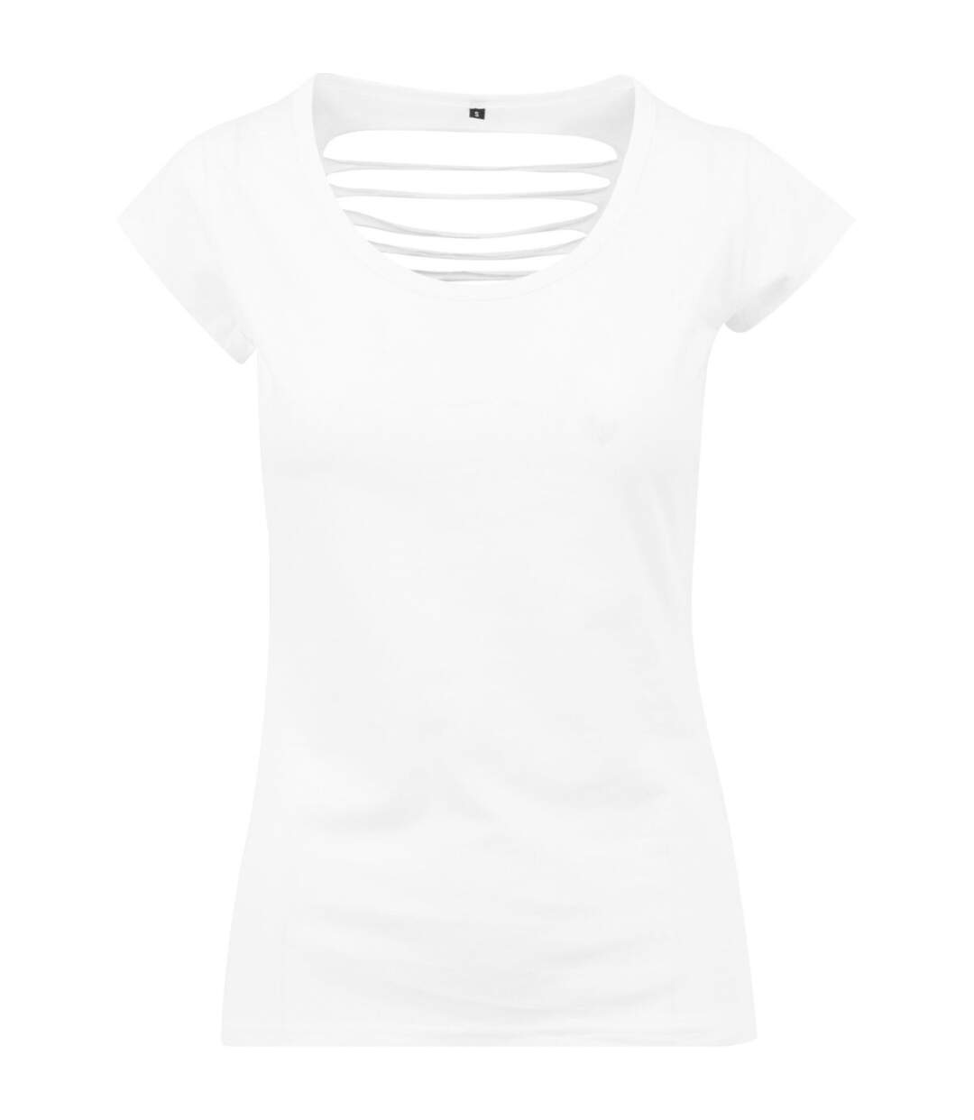 T-shirt femme élégamment découpé au dos - BY035 - blanc