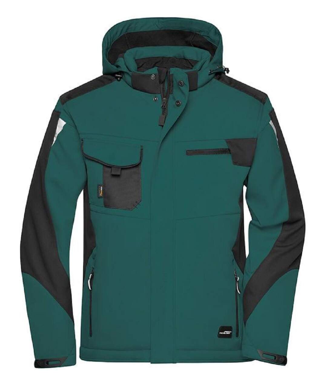 Veste hiver softshell Unisexe - JN824 - vert foncé et noir-1