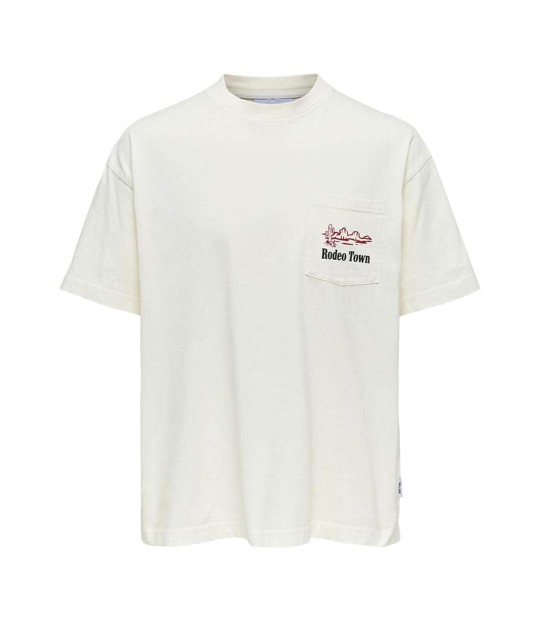 T-shirt blanc homme only & sons diego - l-3