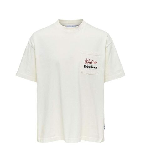 T-shirt blanc homme only & sons diego - l