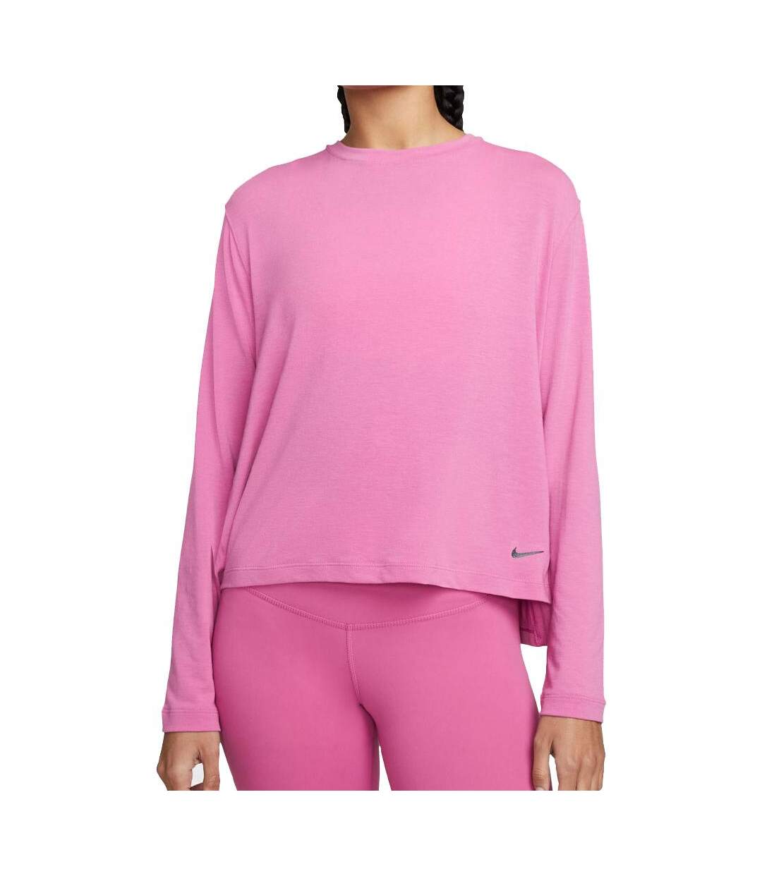 T-shirt Manches Longues Rose Femme Nike Ny - L